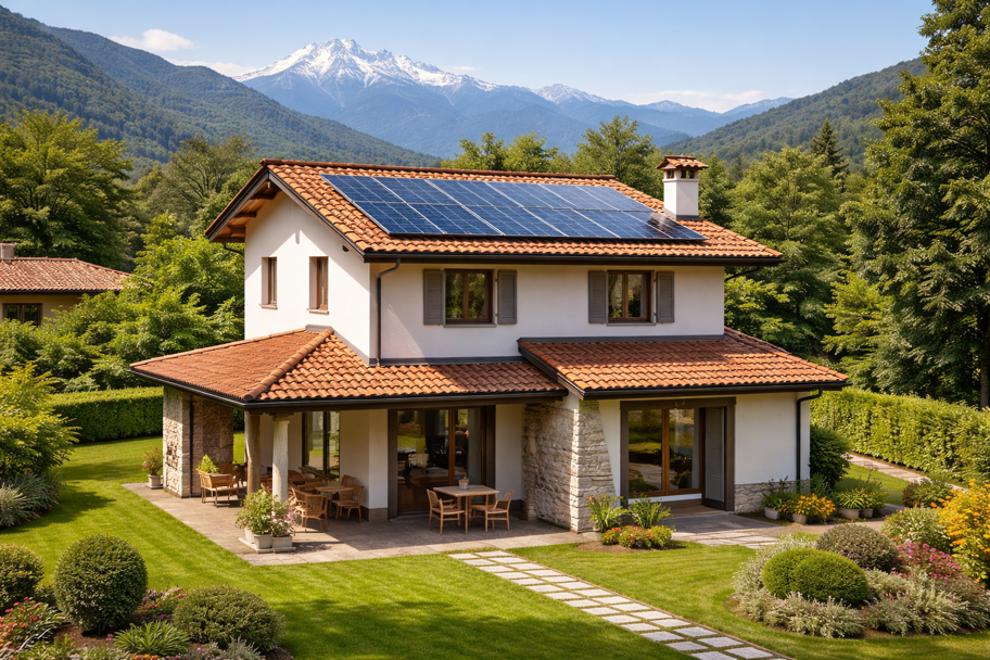 CASA CON IMPIANTO FOTOVOLTAICO